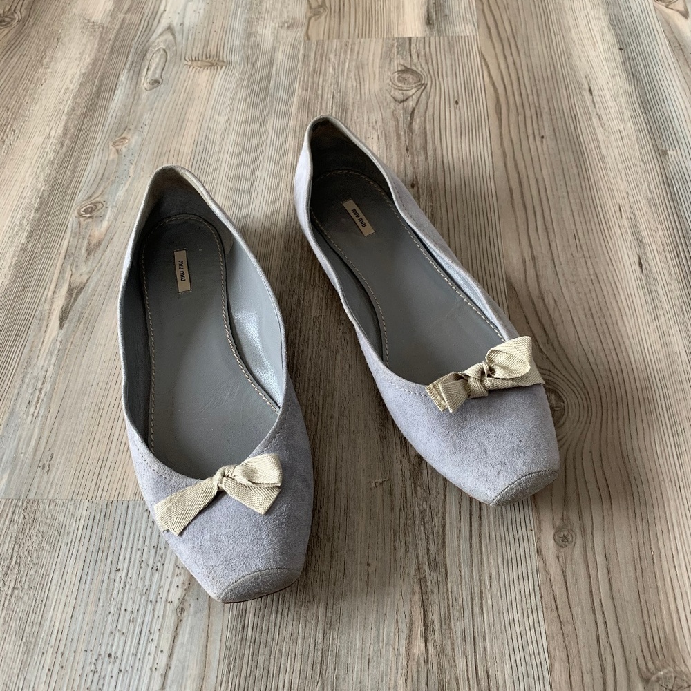 MIU MIU Suede Ballet Flats